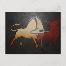 Taurean Bulls Abstrakte Kunst Postkarte