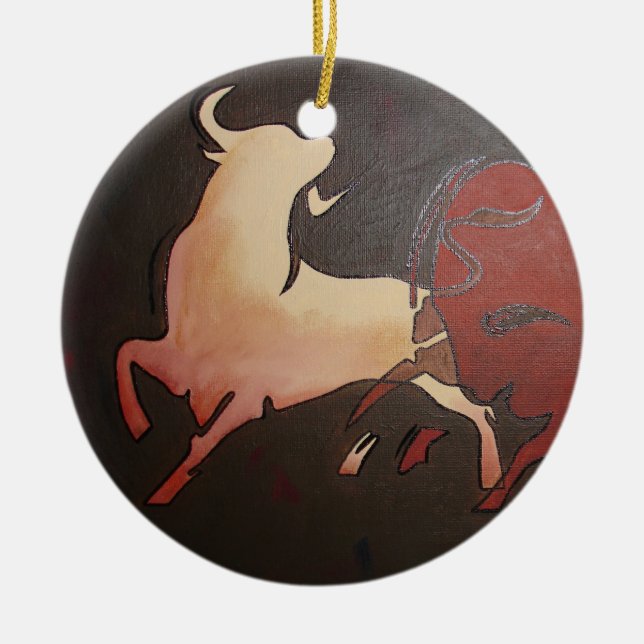 Taurean Bulls Art Keramik Ornament (Vorne)