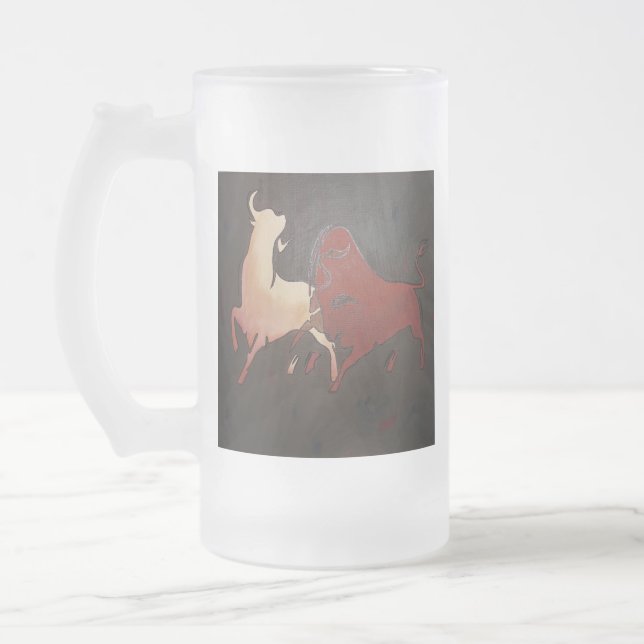 Taurean Bulls Art Mattglas Bierglas (Links)