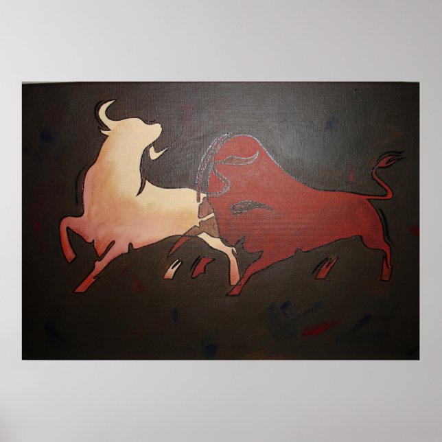Taurean Bulls Art Poster (Vorne)