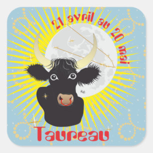 Taureau 21 avril au 20 mai Autocollants Quadratischer Aufkleber