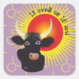 Taureau 21 avril au 20 mai Autocollants Quadratischer Aufkleber