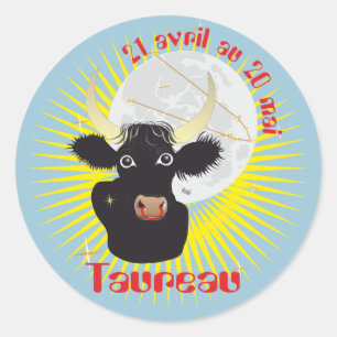 Taureau 21 avril au 20 mai Autocollants Runder Aufkleber