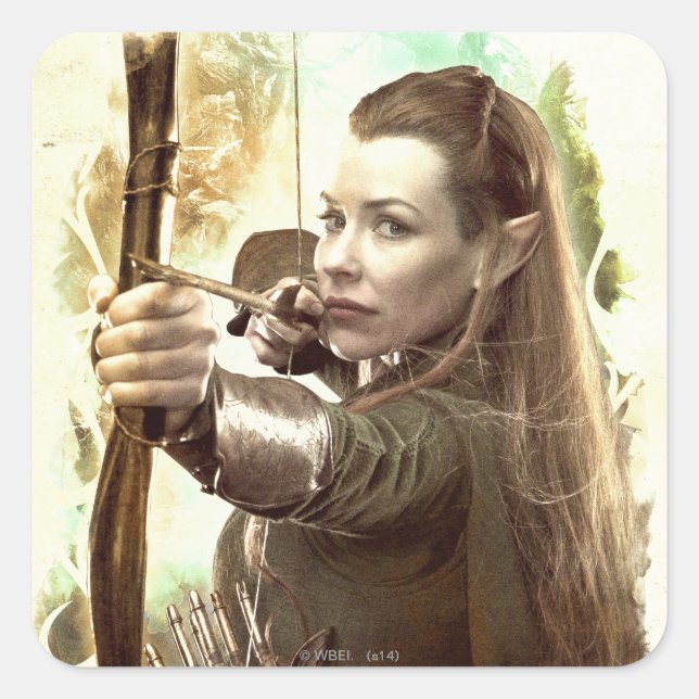 TAURIEL™ Tochter von Mirkwood Quadratischer Aufkleber (Vorderseite)