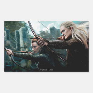 TAURIEL™ und LEGOLAS GREENLEAF™ Movie Poster Rechteckiger Aufkleber