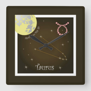 Taurus 21. April bis 20. Mai Quadratische Wanduhr