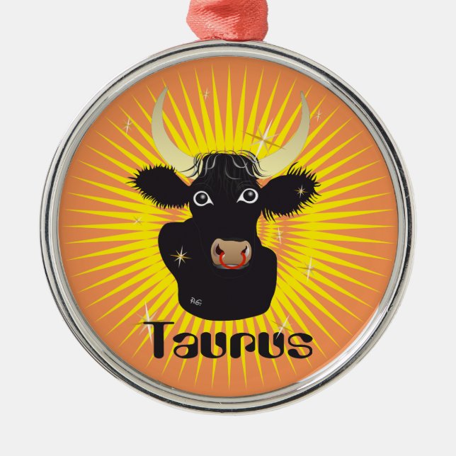 Taurus 21. April bis 20. Mai Silbernes Ornament (Vorne)