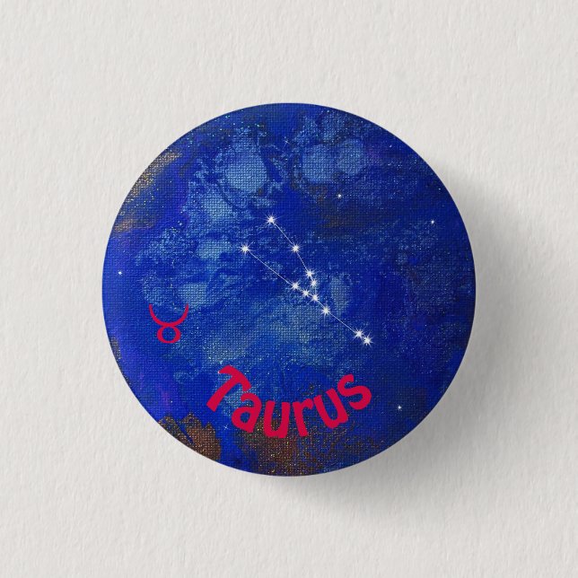 Taurus-Abzeichen, Zodiac-Horoskop-Abzeichen Button (Vorderseite)