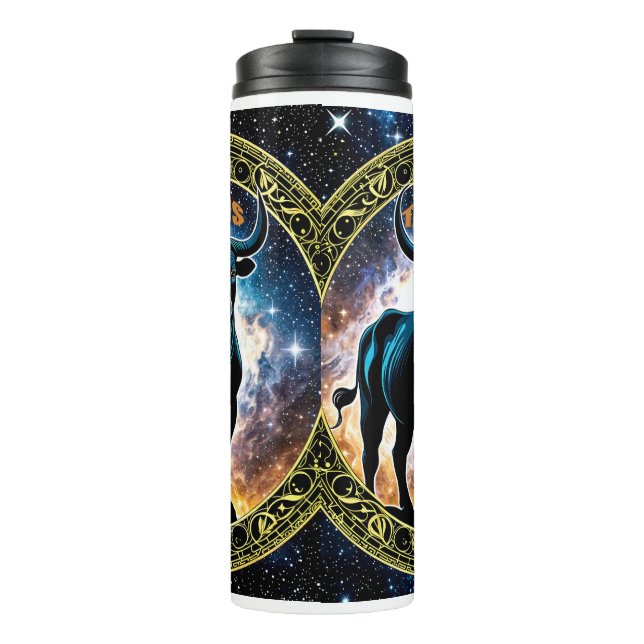 Taurus-Astrologie Thermosbecher (Vorderseite)