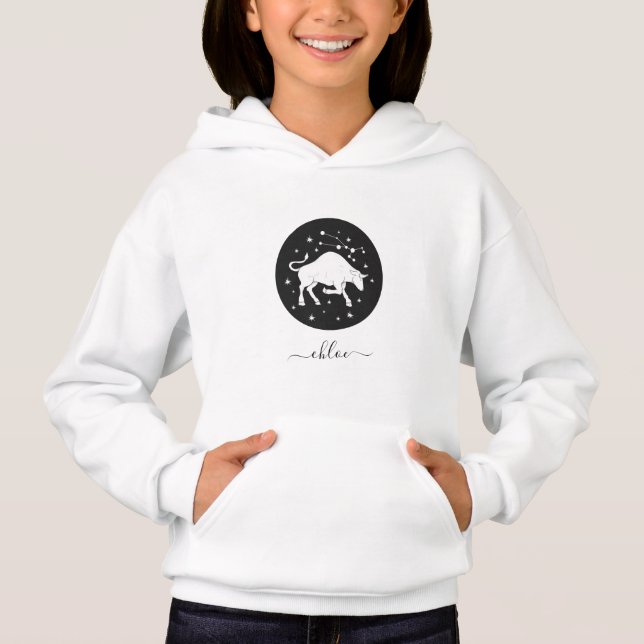 Taurus Astrologie Zodiac Sign Horoscope Kinder Nam Hoodie (Vorderseite)