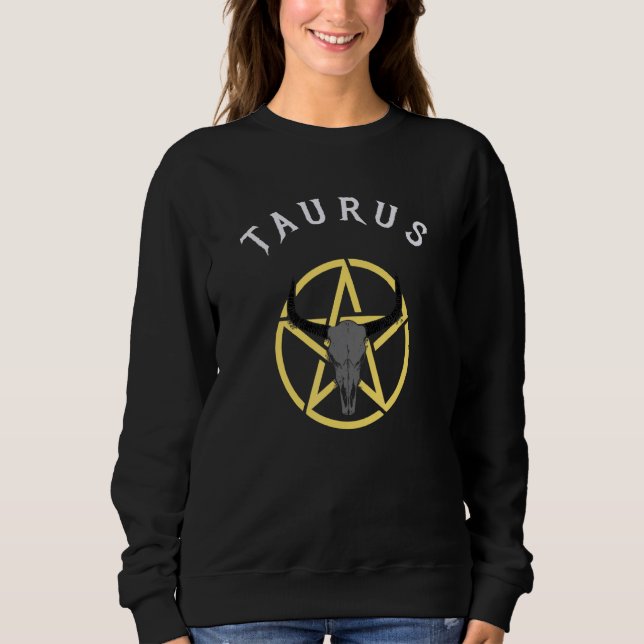 Taurus Astrologisches Pentagramm Sweatshirt (Vorderseite)
