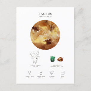 Taurus Astrologisches Zeichen Postkarte
