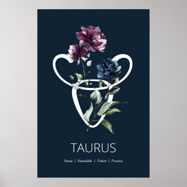 Taurus Astrologisches Zeichenposter Poster (Vorne)