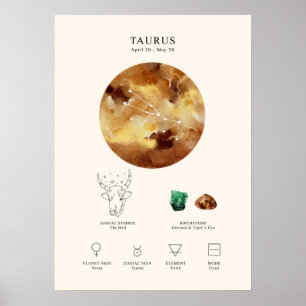 Taurus Astrologisches Zeichenposter Poster