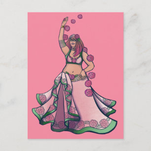 Taurus Belly Dancer Goddess Zodiac Art Postkarte