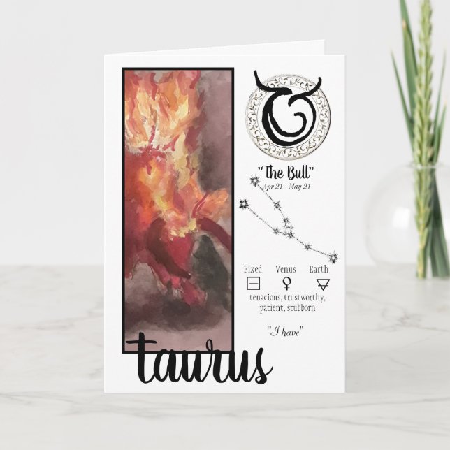 Taurus Birthday Card Karte (Vorderseite)