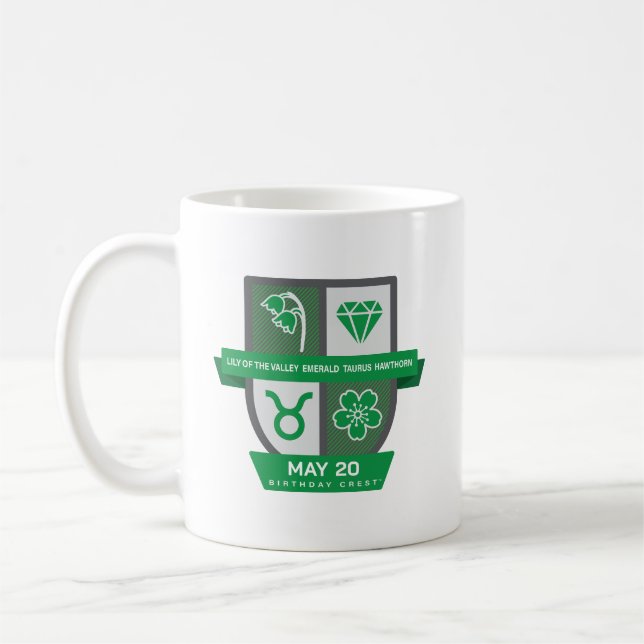 Taurus Birthday Crest™ for May 1-20 Mug Kaffeetasse (Links)