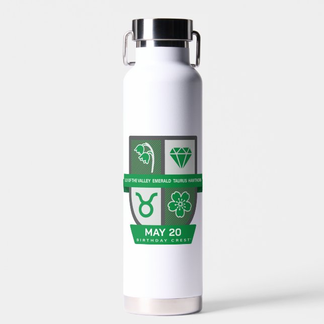 Taurus Birthday Crest™ for May 1-20 Trinkflasche (Vorne)
