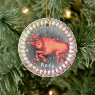 Taurus Birthday-Ornament Keramik Ornament