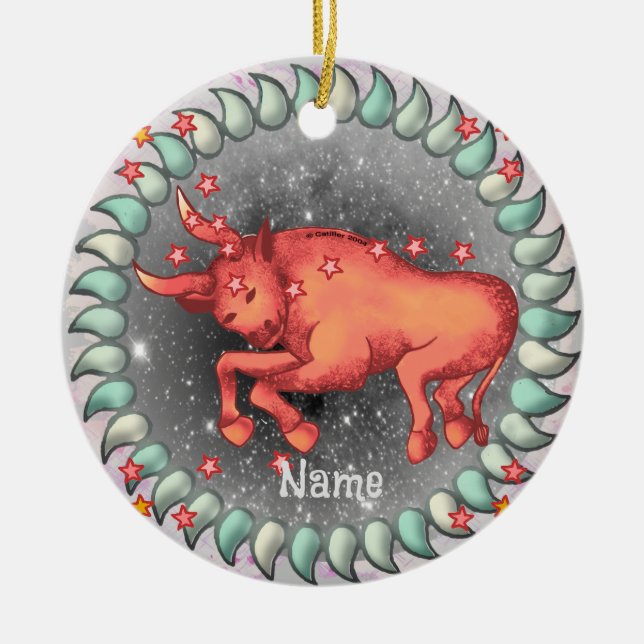Taurus Birthday-Ornamente Keramik Ornament (Vorne)