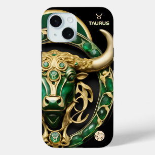 Taurus Bull, Emerald und Gold Personalisiert Case-Mate iPhone Hülle