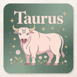Taurus Bull Starry Blume Untersetzer Set