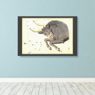 Taurus Bull, Vintager Sternbild Urania Leinwanddruck