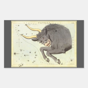 Taurus Bull, Vintager Sternbild Urania Rechteckiger Aufkleber