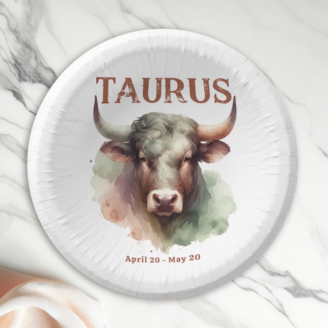 Taurus Bull Zodiac Geburtstagsparty Pappteller (Coordinate Your Taurus Zodiac-Themed Party with Extras Like These Paper Bowls!)