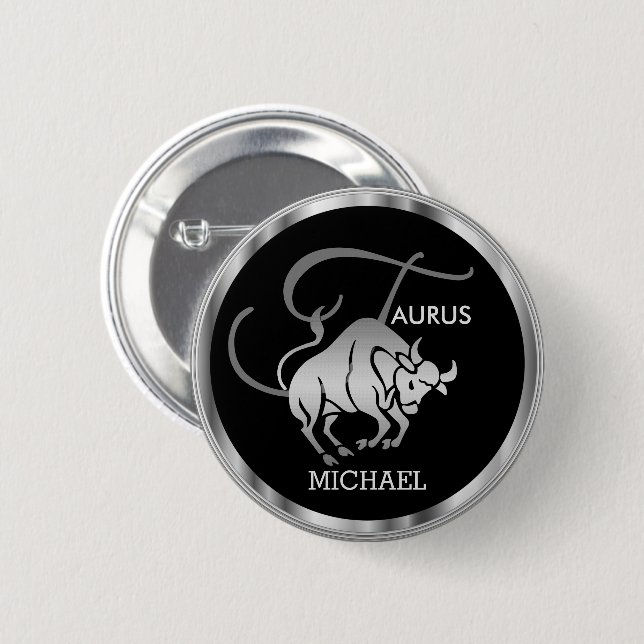 Taurus ♉ Bull - Zodiac Horoscope Button (Vorne & Hinten)