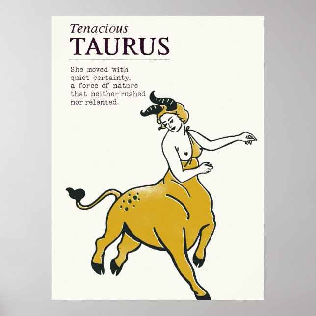 Taurus Bull Zodiac Sign Boho Chic Astrologie Poste Poster (Vorne)