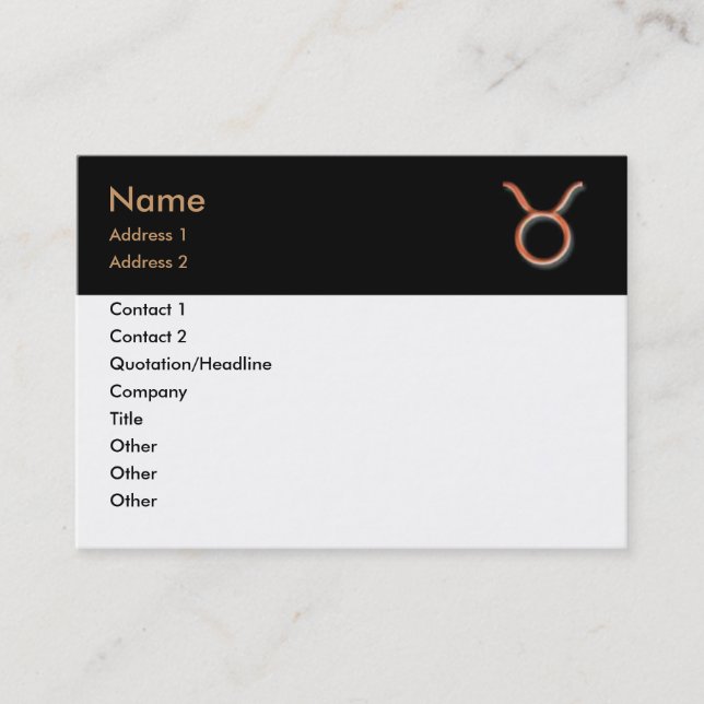 Taurus Business Card Visitenkarte (Vorderseite)