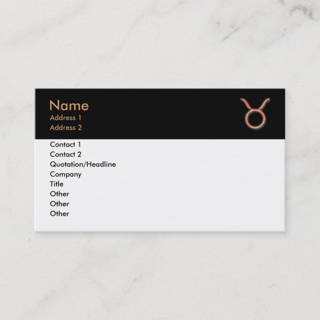 Taurus Business Card Visitenkarte (Vorderseite)