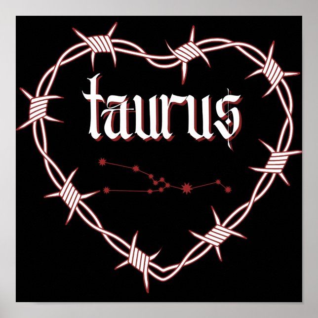 Taurus Constellation Gothic Dark Celestial Art Poster (Vorne)