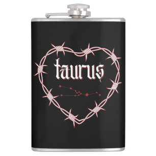 Taurus Constellation Gothic Dark Celestial Edgy Flachmann