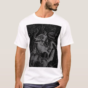 Taurus Constellation Hevelius 1690 auf Schwarz T-Shirt