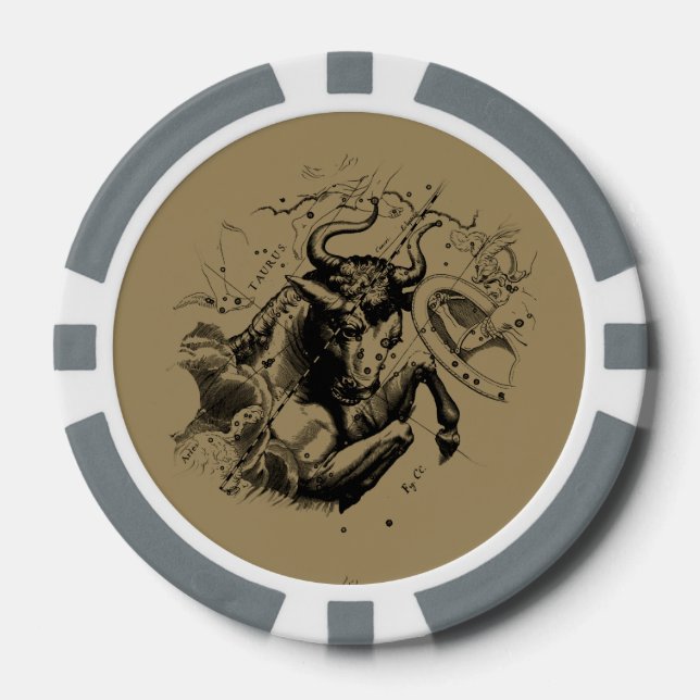 Taurus Constellation Hevelius Dekor 1690 Pokerchips (Vorderseite)
