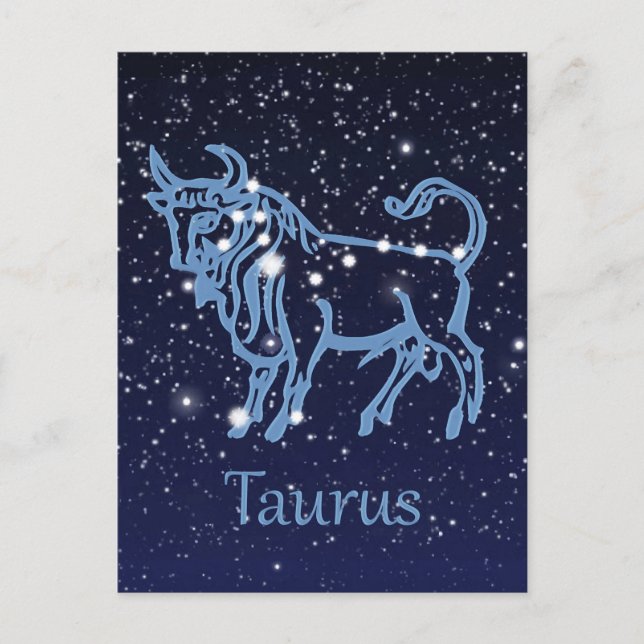 Taurus Constellation & Zodiac Sign with Stars Postkarte (Vorderseite)
