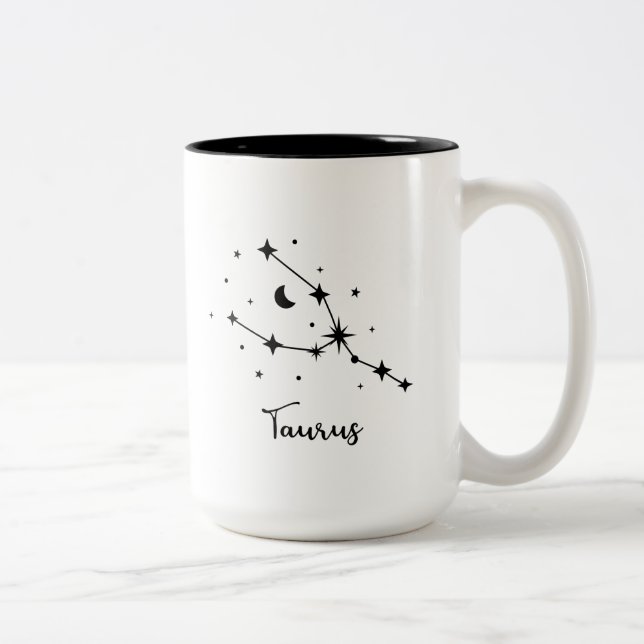 Taurus Constellation Zwei-Tone-Kaffee-Tasse Zweifarbige Tasse (Rechts)