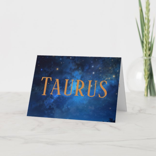 Taurus & Cosmos Geburtskarte Feiertagskarte (Vorderseite)