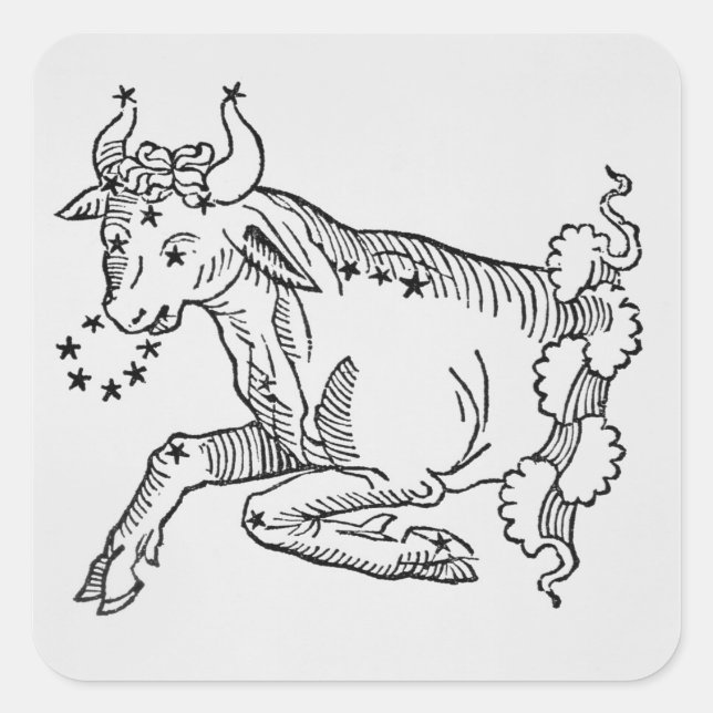 Taurus (der Bull) eine Abbildung aus der "Poetic Quadratischer Aufkleber (Vorderseite)