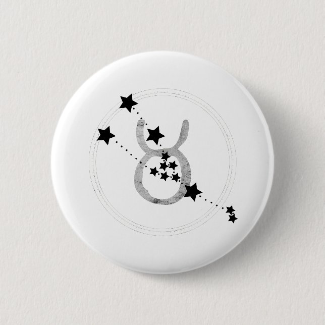 Taurus der Stier zodiac Sternzeichen Konstellation Button (Vorderseite)