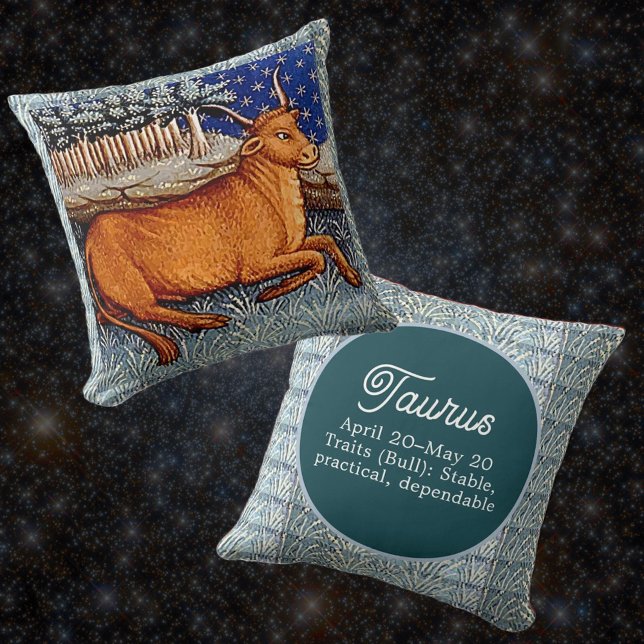 Taurus Die Bull Zodiac Sign Geburtstagsparty Kissen (Von Creator hochgeladen)