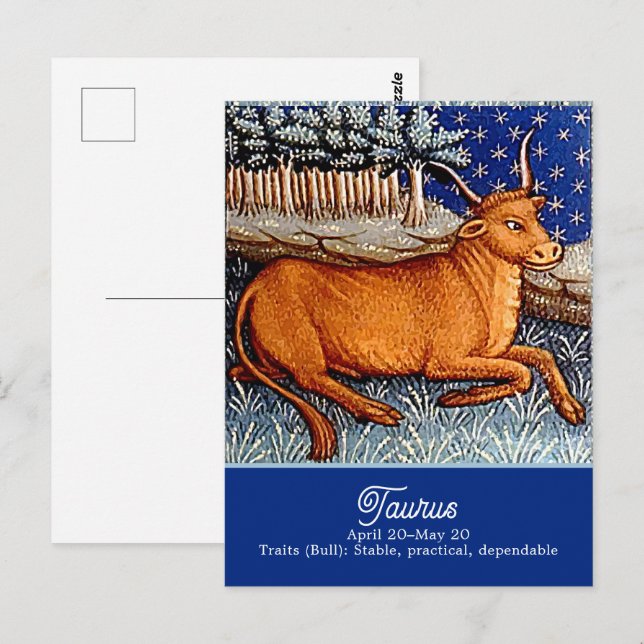 Taurus Die Bull Zodiac Sign Geburtstagsparty Postkarte (Vorne/Hinten)
