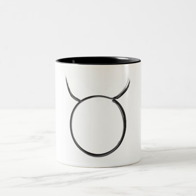 Taurus Die Bull Zodiac Signatur Minimale Astrologi Zweifarbige Tasse (Mittel)