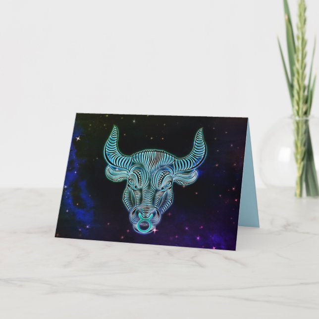 Taurus die Bulle zodiac Grußkarte Karte (Vorderseite)
