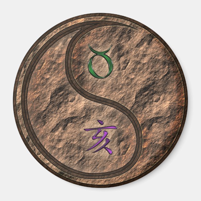 Taurus & Earth Boar Magnet (Vorne)