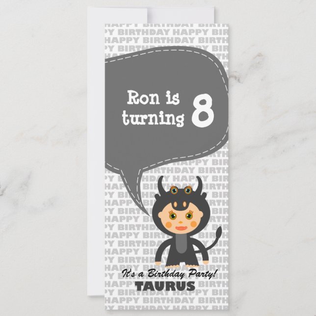 Taurus Einladung Geburtstagsparty (Vorderseite)