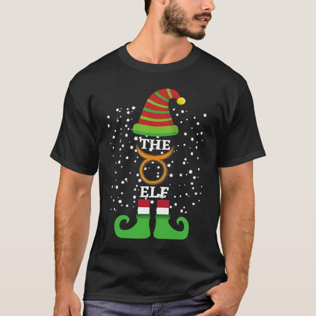 Taurus Elf zodiac Birthday Elf Weihnachten T-Shirt (Vorderseite)