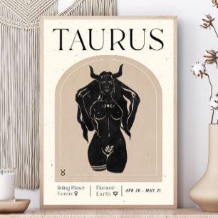 Taurus Feminine Zodiac Poster